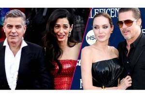 Джордж Клуни, Брэд Питт и их жёны рассорились