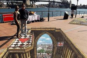 Художник Джо Хилл украсил 3D-картинами тротуары Сиднея