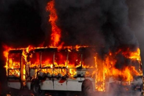 На трассе «Дон» под Воронежем  сгорел  пассажирский автобус