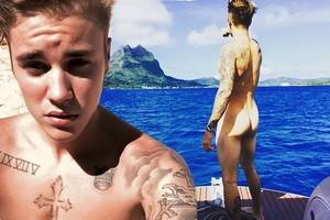 В соцсетях высмеяли  фото Джастина Бибера с голым задом, которое  певец разместил в cети