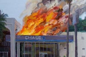 Художник попал под подозрение, нарисовав пожар в банке