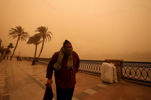 «Библейская» песчаная буря накрыла Каир, людям нечем дышать
