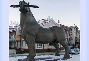 Воронеж  в очередной раз прославился конем с яйцами