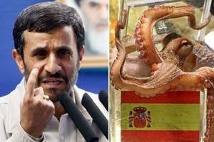 Президент Ирана Ахмадинежад напал на осьминога Пауля
