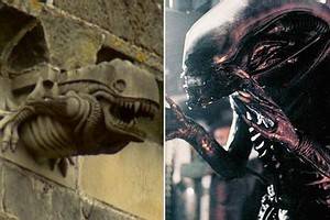 Аббатство 13-го века оказалось украшенным фигурой пришельца