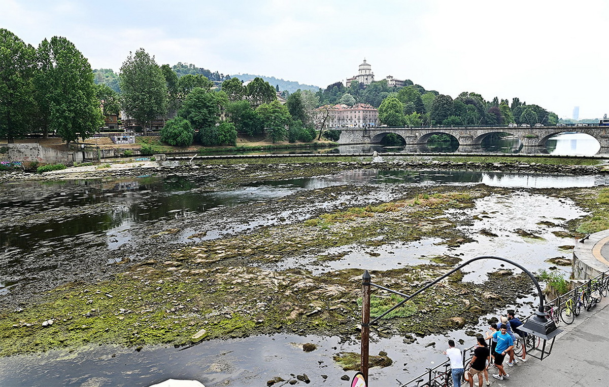 Обмелела река в Италии